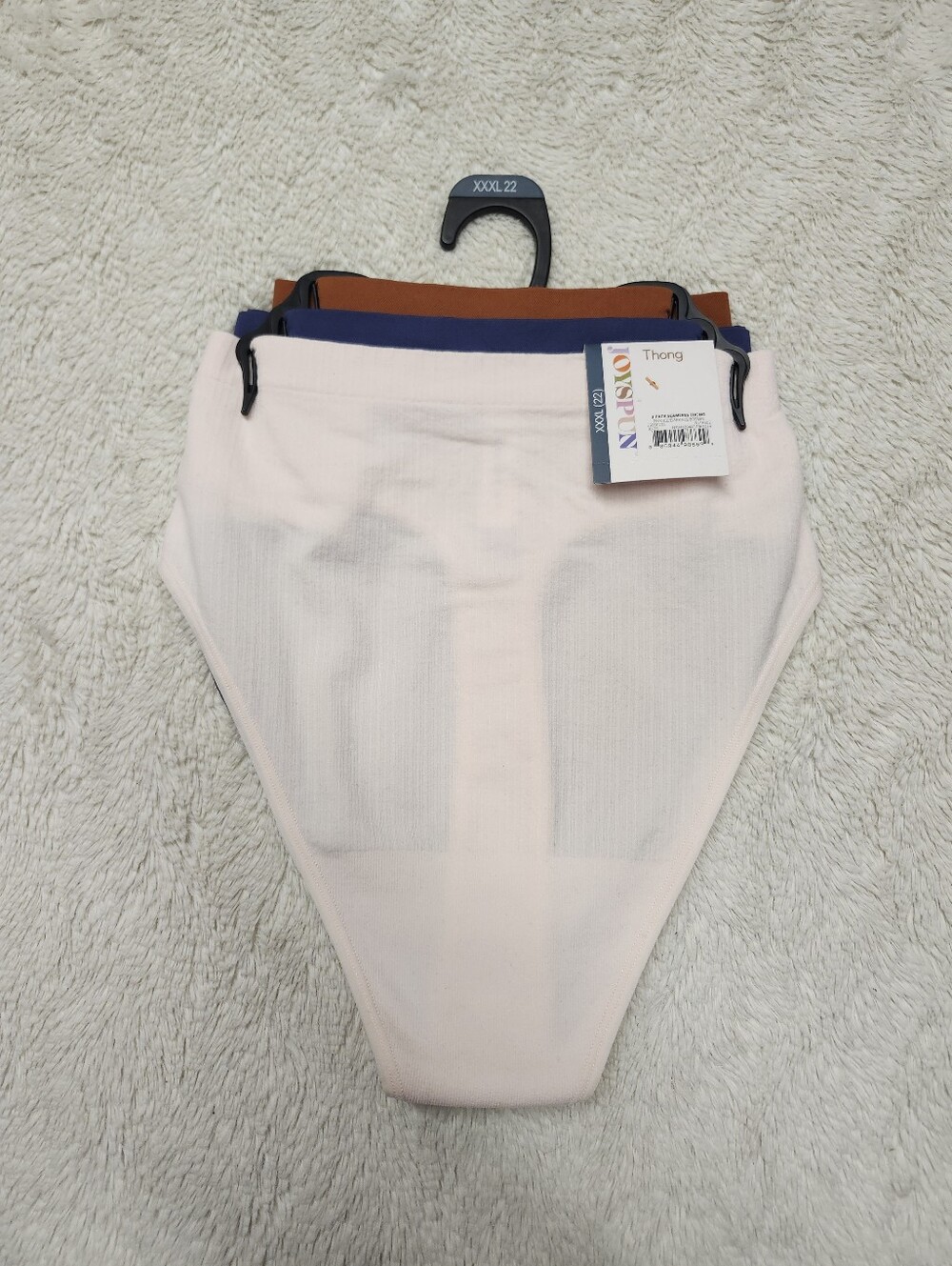 • Joyspun Women Thong Panties 3 Pack Size XXXL 22 Plus NWT Seamless Pink Blue